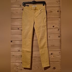 Joe's Skinny Ankle Jeans In Yellow Size 25x28 NWT